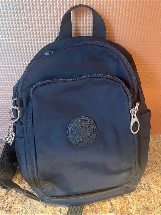 Kipling Handbags - Kipling Black Nylon Mini Backpack with Front Zip Pocket